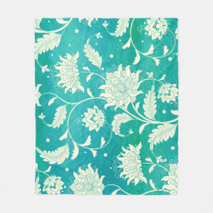Chinesisches Porzellan Blumenaquarell Fleecedecke