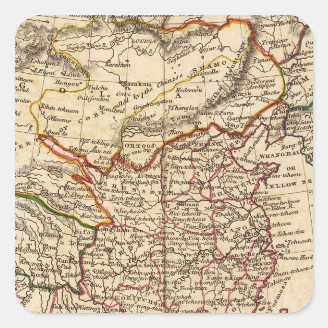 Chinesisches Reich Quadratischer Aufkleber (Vorderseite)