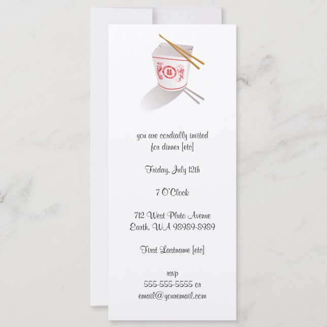 Chinesisches Restaurant Einladung (Vorderseite)