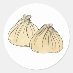 Chinesisches Restaurant Essen Shumai Dumplings Runder Aufkleber