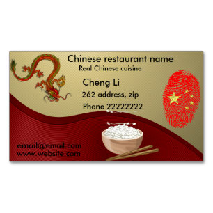 Chinesisches Restaurant Magnetische Visitenkarte
