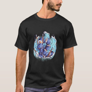 Chinesisches Restaurant Sushi Essen Fisch Monster T-Shirt