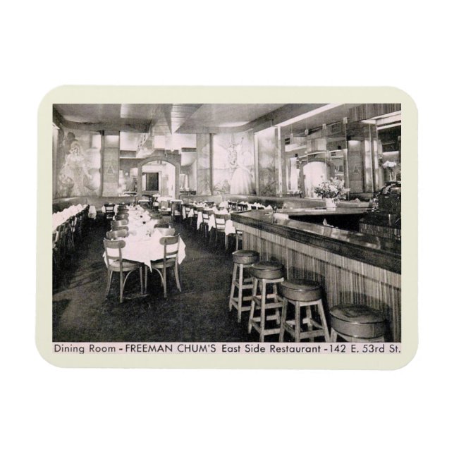 Chinesisches Restaurant, Vintage Postkarte von New Magnet (Horizontal)