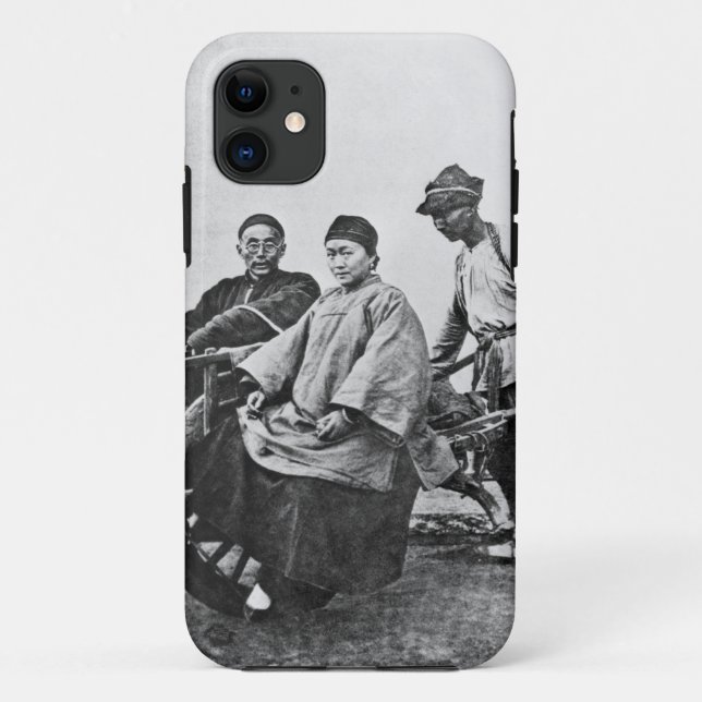 Chinesisches Rickshaw, c.1870 (b/w Foto) Case-Mate iPhone Hülle (Rückseite)