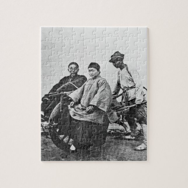 Chinesisches Rickshaw, c.1870 (b/w Foto) Puzzle (Vertikal)