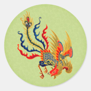 Chinesisches Rooster Art Design Runder Aufkleber