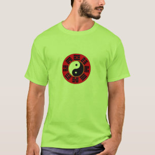 Chinesisches rotes Schwarz-weißes Bagua T-Shirt