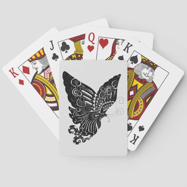 Chinesisches Schmetterlingsdesign Spielkarten (Rückseite)