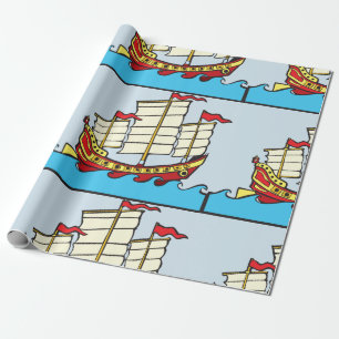 Chinesisches Segelschiff-Packpapier Geschenkpapier