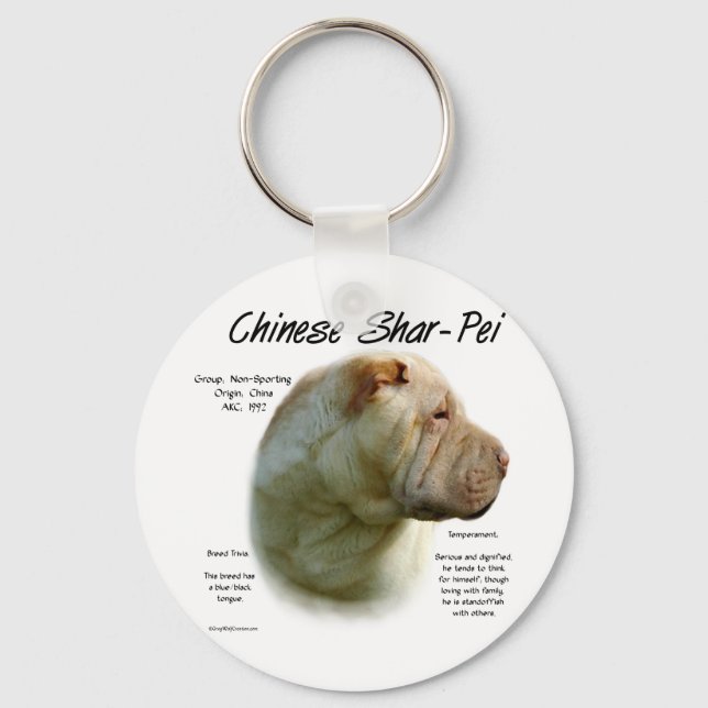 Chinesisches Shar Pei Historisches Design Schlüsselanhänger (Vorderseite)