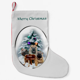 Chinesisches Shar-Pei Trio Weihnachten Kleiner Weihnachtsstrumpf