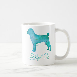 Chinesisches Shar Pei Watercolor-Design Tasse