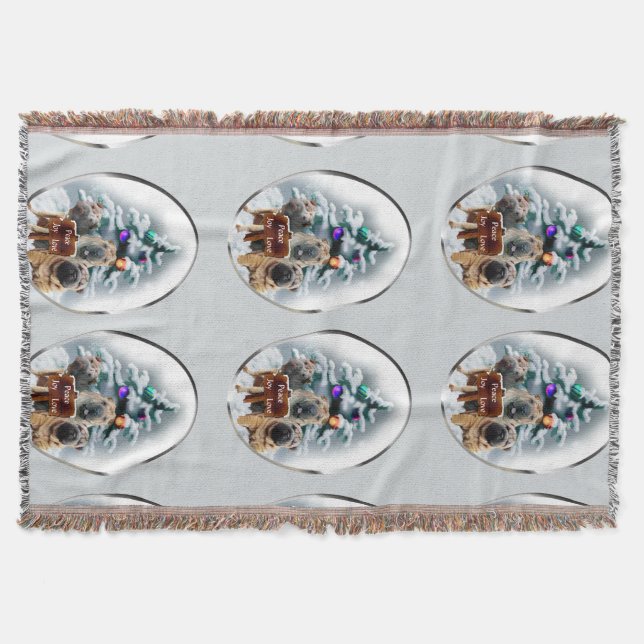 Chinesisches Shar-Pei-Weihnachtsfest Decke (Vorderseite)