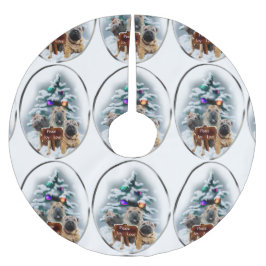Chinesisches Shar-Pei-Weihnachtsfest Polyester Weihnachtsbaumdecke
