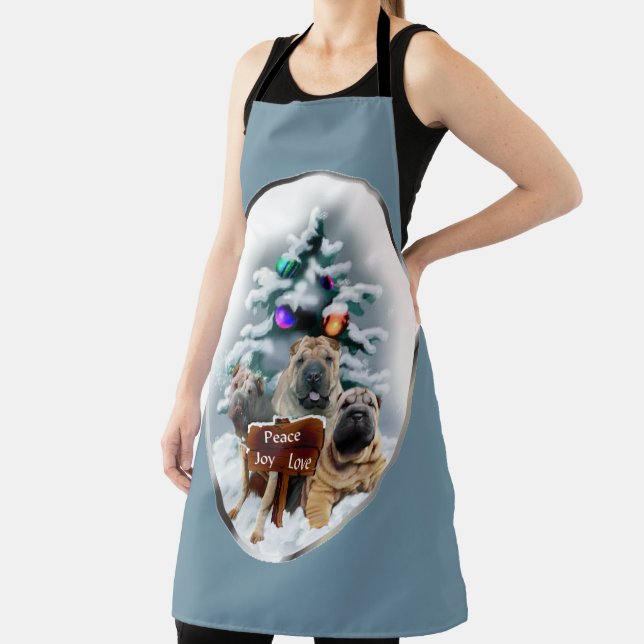 Chinesisches Shar-Pei-Weihnachtsfest Schürze (InSitu)