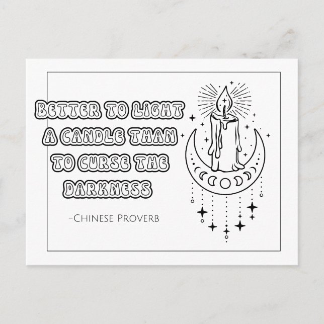 Chinesisches Sprichwort Farbpostkarte Postkarte (Vorderseite)