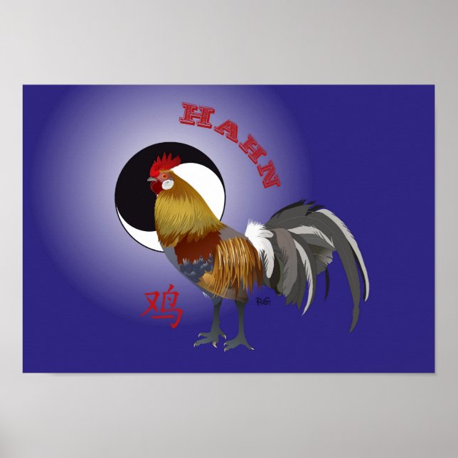 Chinesisches Sternzeichen — Hahn Poster (Vorne)