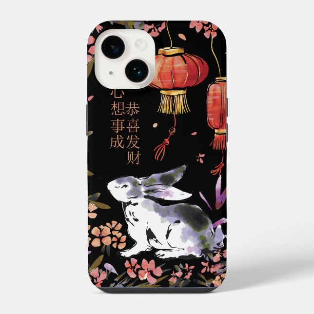 Chinesisches Sternzeichen Hase iPhone Hülle (Rückseite)