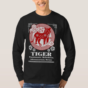 Chinesisches Sternzeichen Tiger Charakter T-Shirt