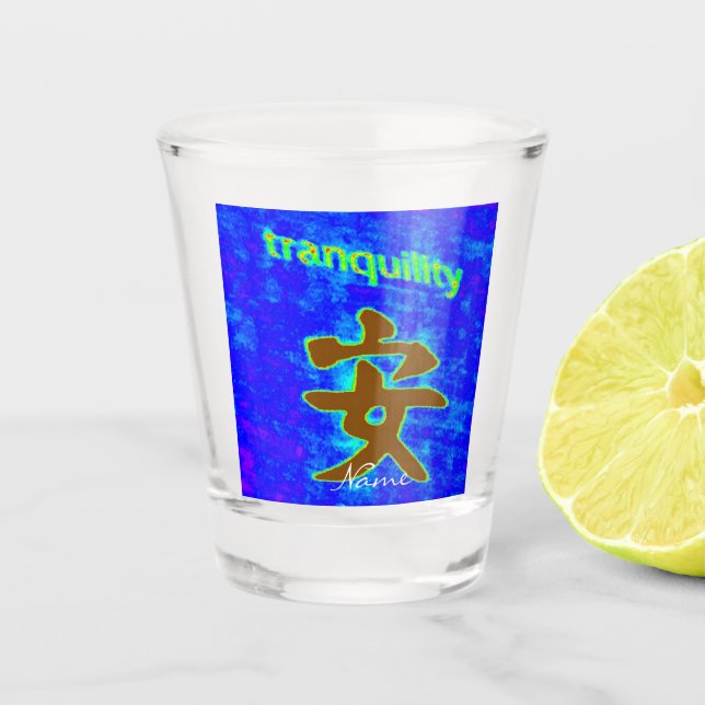 Chinesisches Symbol für Ruhe Schnapsglas (Vorderseite)