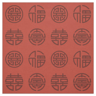 Chinesisches Symbol-Gewebe Stoff