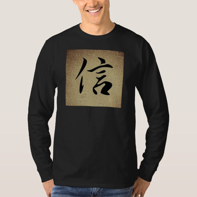 Chinesisches Symbol GLAUBWÜRDIGES Bild - Lange Sle T-Shirt (Vorderseite)