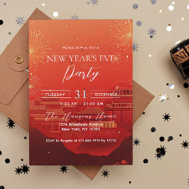 Chinesisches Thema Rotes Neujahrsfest-Party Einladung