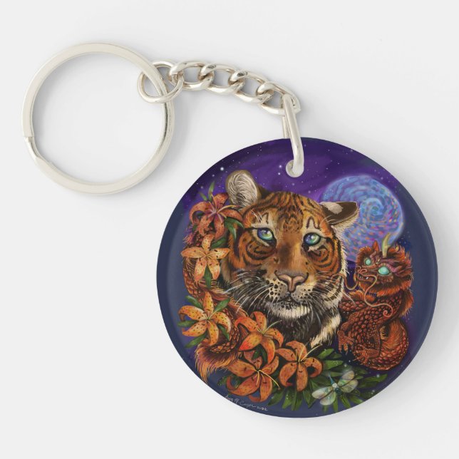 Chinesisches Tierjahr des Tiger 2022 Neue Kunst Schlüsselanhänger (Vorderseite)