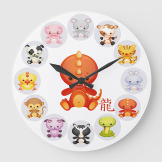Chinesisches Tierkreis-Jahr des Drachen Große Wanduhr