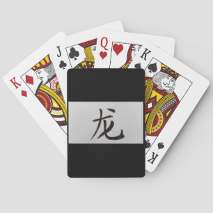Chinesisches Tierzeichen Dragon schwarz Spielkarten