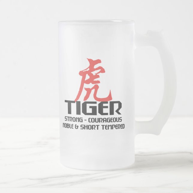 Chinesisches Tiger-Geburts-Jahr-Horoskop Mattglas Bierglas (Rechts)