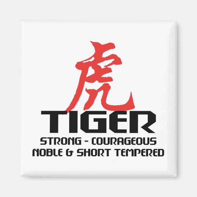 Chinesisches Tiger-Geburtsjahr Horoskop Magnet (Vorne)