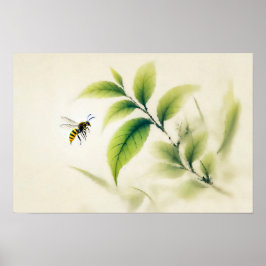 Chinesisches Tintenhornet auf Zweigplakat Poster