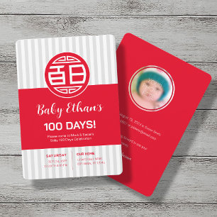 Chinesisches traditionelles Baby 100 Tage 百 日 Einl Einladung