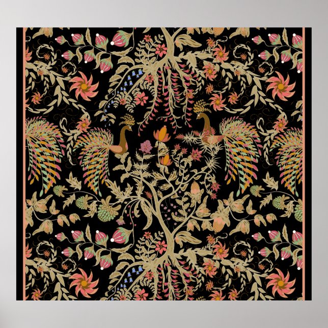 Chinesisches Vogelmuster Poster (Vorne)