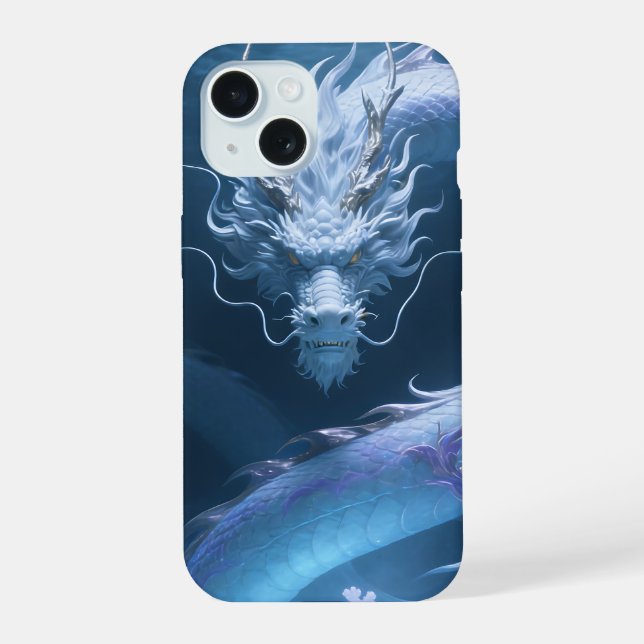 Chinesisches Wasserdrache-Kunst-Fantasy-Design mit iPhone 15 Hülle (Rückseite)