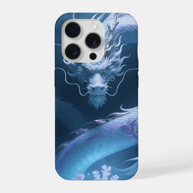 Chinesisches Wasserdrache-Kunst-Fantasy-Design mit iPhone Hülle (Rückseite)
