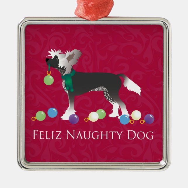 Chinesisches Weihnachtsdesign Silbernes Ornament (Vorne)