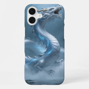 Chinesisches Weiß Blaues Drachen Kunst Fantasy Des iPhone 16 Plus Hülle