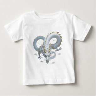 Chinesisches Weißgold-Drache Kunst Fantasy-Design Baby T-shirt