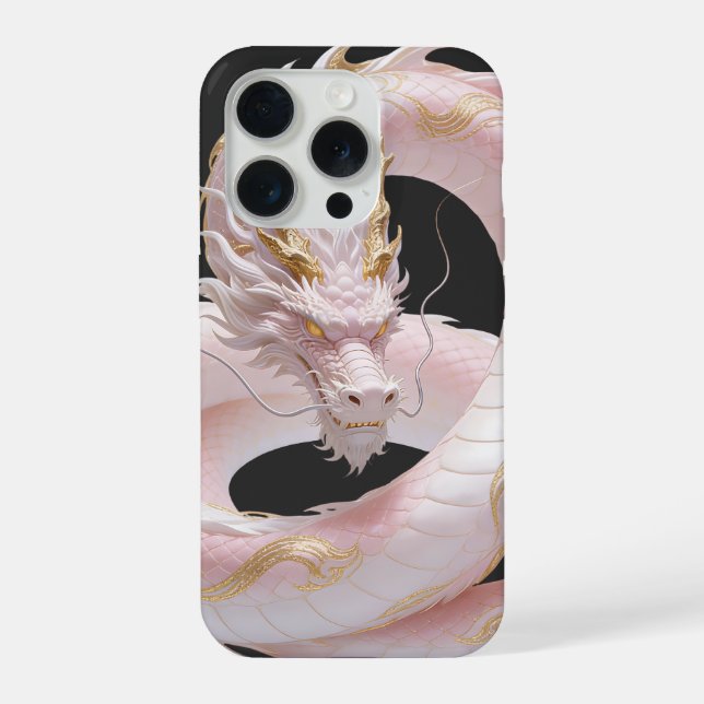 Chinesisches Weißgold-Drache Kunst Fantasy-Design  iPhone Hülle (Rückseite)
