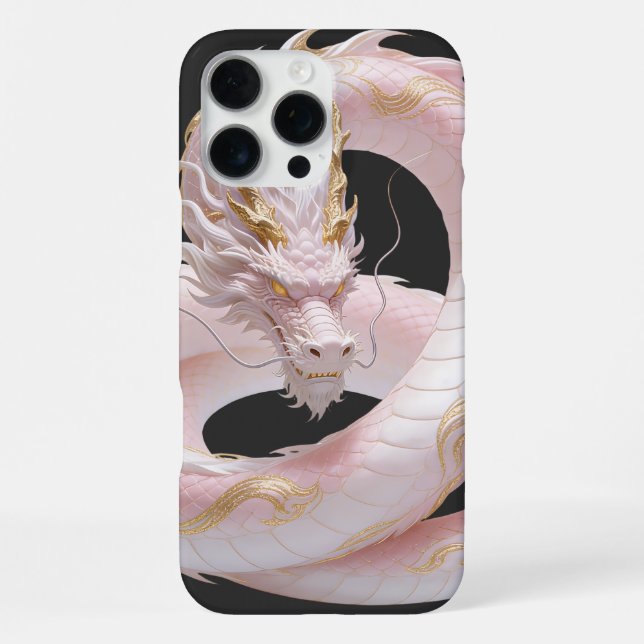 Chinesisches Weißgold-Drache Kunst Fantasy-Design  iPhone Hülle (Rückseite)