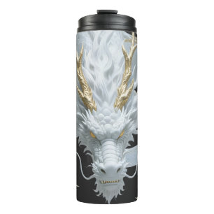 Chinesisches Weißgold-Drachen-Kunst-Fantasy-Design Thermosbecher
