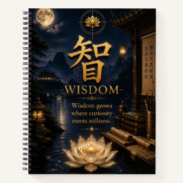 Chinesisches Zeichen 智 Weisheit (Zhi) Lotus Notizb Notizbuch