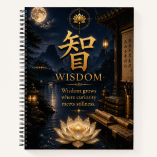 Chinesisches Zeichen 智 Weisheit (Zhi) Lotus Notizb Notizbuch