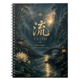 Chinesisches Zeichen 流 Flow (Liú) Notizbuch Notizblock