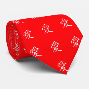 Chinesisches Zeichen-Liebe Muster Custom Red Krawatte