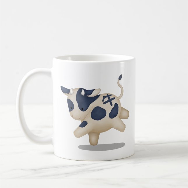 Chinesisches Zodiac Ox Niedlich Astrologie-Zeichen Kaffeetasse (Links)