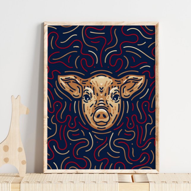 Chinesisches Zodiac Pig | Zodiac Digital Print Poster (Von Creator hochgeladen)
