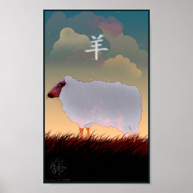 Chinesisches Zodiac Sheep Poster (Vorne)